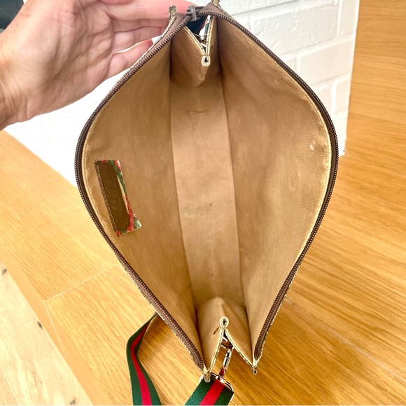 Gucci Brown GG Monogram Crossbody with Green and Red Stripe - Picture 12 of 12